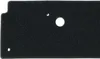 A black foam filter with three holes. Produktbild-Vorschau