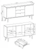 Wohnzimmer Sideboard mit 160 cm Breite, 3 Schubladen, in Produktbild-Vorschau 9