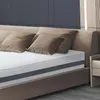 A close-up view of a mattress on a bed with pillows. Produktbild-Vorschau