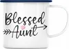 Trendation - Blessed Aunt Emaille Tasse Geschenk für Tante Produktbild-Vorschau 1