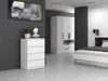 Komoda biela so štyrmi zásuvkami, nočný stolík do spálne, Náhľad obrázku produktu 2
