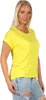 Damen T-Shirt Shirts Kurzarm Sommer,  Gelb XL Produktbild-Vorschau 3