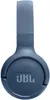 A close-up, studio shot of a blue JBL headphone. Produktbild-Vorschau