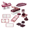A collection of kitchen food preparation tools, including choppers, slicers, and dicers, arranged on a white background. Anteprima dell’immagine prodotto
