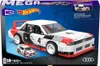 The image shows the retail packaging for a Mega Hot Wheels Audi 90 Quattro IMSA GTO building set. Anteprima dell’immagine prodotto