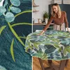 Tischdecke Botanik Tropik Grüntöne Rund 120cm Band Produktbild-Vorschau 6