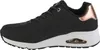 Side view of a black sneaker with rose gold accents. Voir les images du produit