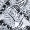 A close-up view of a black and white tropical leaf pattern. Produktbild-Vorschau