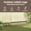vidaXL Gabbia per conigli argento 200 x 78 x 78 cm Acciaio Anteprima dell’immagine prodotto 5