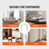 Collage showing a transparent U-shaped acrylic table in different room settings: living room, bedroom, and study room, with a foyer image. Anteprima dell’immagine prodotto