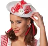 Weißer hut Hut  für Damen Damenhut Bayern Wiesn rot Produktbild-Vorschau 3
