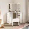 CLIPOP Schminktisch, Eckschminktisch, 114x55x140cm Produktbild-Vorschau 3