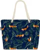 VOID Fuchs Wald Schnee blau Strandtasche Shopper 58x38x16cm Produktbild-Vorschau 1