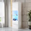 Merax Hochglanze Vitrine mit LED-Beleuchtung, Hochschrank Produktbild-Vorschau 4
