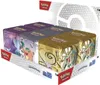 A display box containing multiple Pokemon TCG tins. Náhled obrázku produktu