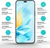 A smartphone screen protector with feature callouts. Produktbild-Vorschau