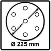 A diagram showing a circular object with several smaller circles arranged around its perimeter, with a double-headed arrow indicating its diameter and a measurement. Náhled obrázku produktu