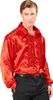 Satin Rüschenhemd rot 70er Jahre Retro M bis XXL  Partyhemd Produktbild-Vorschau 1