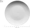 A white plate is shown on a white background with measurement indicators. Produktbild-Vorschau