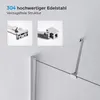 A close-up view of a shower screen stabilizer bar made of stainless steel, mounted on a wall. Podgląd zdjęcia produktu