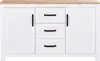 Homestyle4u Kommode Sideboard Eiche Matt Weiß Holz Massiv Produktbild-Vorschau 6