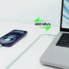 Cavo QUALO Nylon USB-C per Lightning – 1,5 m, 2,4 A, Verde Anteprima dell’immagine prodotto 3
