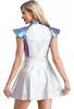 Damen Alien Kostüm Space Girl Metallic Gr 3XL Kleid mit Produktbild-Vorschau 3