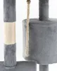 A close-up view of a grey cat tree with a sisal rope hanging down. Produktbild-Vorschau