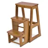 A wooden step stool with three steps against a white background. Podgląd zdjęcia produktu