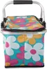 A close-up front view of a shopping or picnic basket with a floral pattern. Náhled obrázku produktu