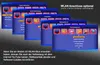 Multiple screens of a digital interface are shown layered on a dark background. Produktbild-Vorschau