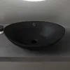 doporro Lavabo Ovale da Appoggio in Vetroceramica Nero Anteprima dell’immagine prodotto 4