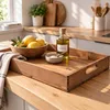 Serviertablett aus Holz 60x40x8cm Holztablett Produktbild-Vorschau 5