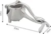 A silver manual juicer with dimensions indicated by lines and text. Produktbild-Vorschau