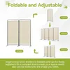 Diagram showing how a room divider can be adjusted and folded into different configurations. Náhled obrázku produktu
