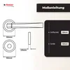 Diagrams and measurements for a door handle set. Produktbild-Vorschau