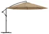 vidaXL Svetelný dáždnik s hliníkovou tyčou 350 cm Taupe Náhľad obrázku produktu 8