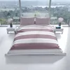 Bettwäsche Set 155x220 cm Violett Gestreift Baumwolle Produktbild-Vorschau 4
