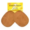 A product shot of two suede patches on a white background, with the packaging visible behind them. Anteprima dell’immagine prodotto