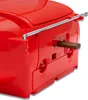 Close-up view of the back of a red Blaupunkt boombox, showing ports and an antenna. Produktbild-Vorschau