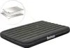 A gray and black Bestway air mattress is shown from a diagonal angle, with a magnified inset showing the layered construction of the material. Náhled obrázku produktu