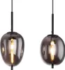 Hängeleuchte, Glasschirm, Holzoptik, braun, H 130 cm Produktbild-Vorschau 14