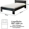 Bett "Cannes" in Schwarz. Abmessungen (BxHxT) 125x71x204 cm Produktbild-Vorschau 5