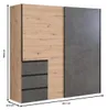Casa Dolce Kleiderschrank MARCEL, natural + dunkelgrau, Produktbild-Vorschau 7