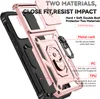 A close-up, angled view of a rose gold and black phone case, highlighting its features. Náhled obrázku produktu