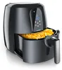 A black Arendo air fryer filled with french fries, shown from a slightly elevated side angle against a white background. Produktbild-Vorschau