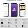 Three smartphones displaying the TrueLife Smart app interface and features, with a grid of icons below illustrating the app's functionalities. Produktbild-Vorschau