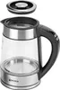 A glass electric kettle with its lid off, placed on a white background. Produktbild-Vorschau