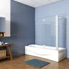 Duschspa 90x140cm 2-teilig Faltwand Weiß Badewannenaufsatz Produktbild-Vorschau 2