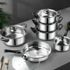 Küchen-Topfset aus Stahl und Pfanne 12 Elemente Stahl Produktbild-Vorschau 14
